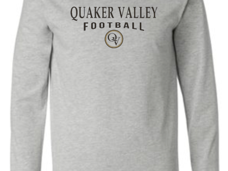 QUAKER VALLEY FOOTBALL YOUTH & ADULT LONG SLEEVE TEE -  ATHLETIC GREY Sale