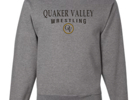 QUAKER VALLEY WRESTLING 20 21 YOUTH & ADULT CREW NECK SWEATSHIRT - OXFORD GRAY Online now