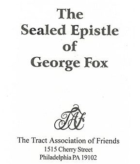 Tract: The Sealed Epistle of George Fox For Sale