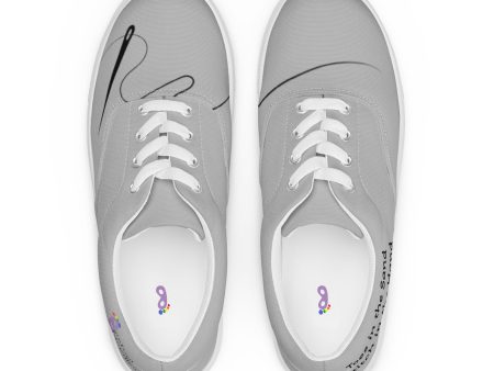 Women’s lace-up Canvas Shoes, Silver Sale