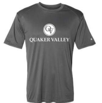 QUAKER VALLEY YOUTH & ADULT PERFORMANCE SHORT SLEEVE T-SHIRT - GRAPHITE For Discount