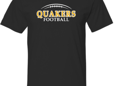 QUAKER VALLEY FOOTBALL FINE COTTON JERSEY YOUTH & ADULT SHORT SLEEVE TEE -  BLACK OR HEATHER Cheap