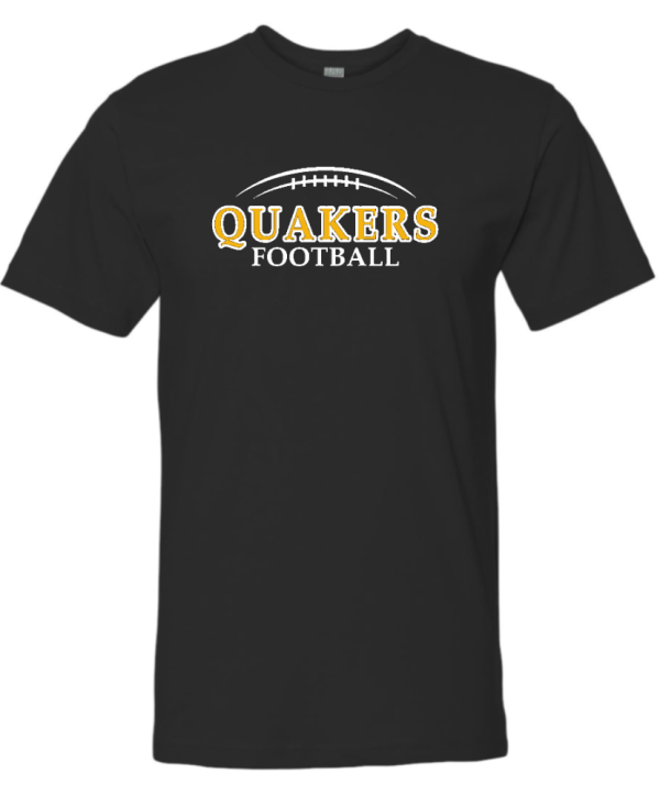 QUAKER VALLEY FOOTBALL FINE COTTON JERSEY YOUTH & ADULT SHORT SLEEVE TEE -  BLACK OR HEATHER Cheap