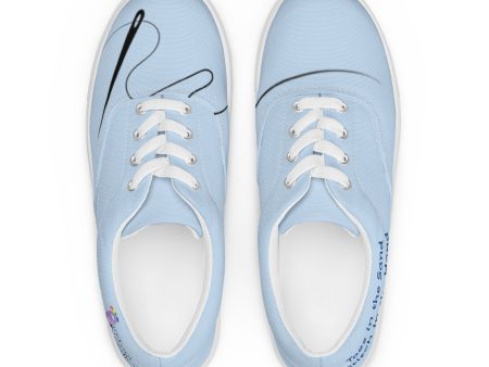 Men’s lace-up canvas shoes, blue For Sale