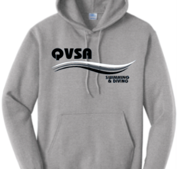 *NEW* QVSA SWIMMING AND DIVING YOUTH & ADULT HOODED SWEATSHIRT - ATHLETIC HEATHER Supply