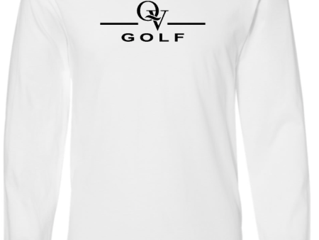 QUAKER VALLEY GOLF FINE COTTON JERSEY YOUTH & ADULT LONG SLEEVE TEE -  WHITE OR BLACK Hot on Sale