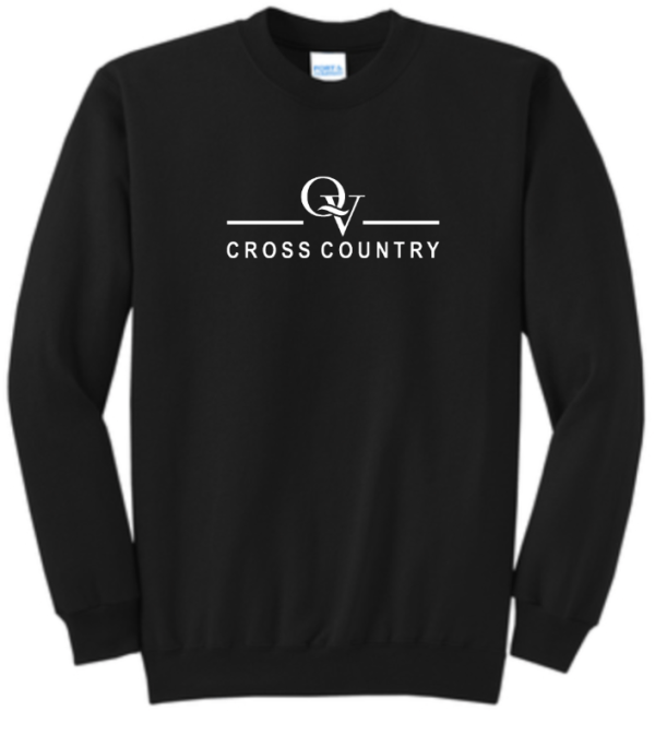 *NEW* QUAKER VALLEY CROSS COUNTRY YOUTH & ADULT CREWNECK SWEATSHIRT - ATHLETIC HEATHER OR JET BLACK Discount