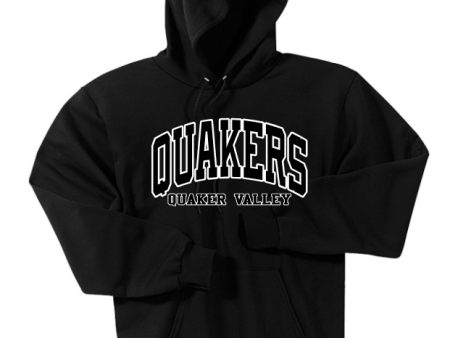 NEW GEAR! QUAKER VALLEY QUAKERS YOUTH & ADULT HOODED SWEATSHIRT - BLACK Online Hot Sale