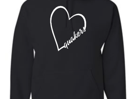 QUAKERS HEART DESIGN YOUTH & ADULT HOODED SWEATSHIRT Cheap