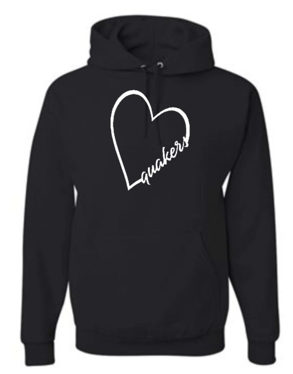 QUAKERS HEART DESIGN YOUTH & ADULT HOODED SWEATSHIRT Cheap