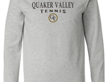 QUAKER VALLEY TENNIS 20 21 YOUTH & ADULT LONG SLEEVE TEE -  ATHLETIC GREY Sale