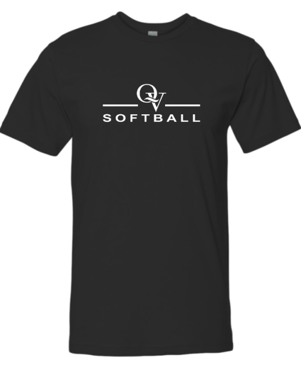 *NEW* QUAKER VALLEY SOFTBALL FINE COTTON JERSEY YOUTH & ADULT SHORT SLEEVE TEE -  BLACK OR HEATHER For Discount