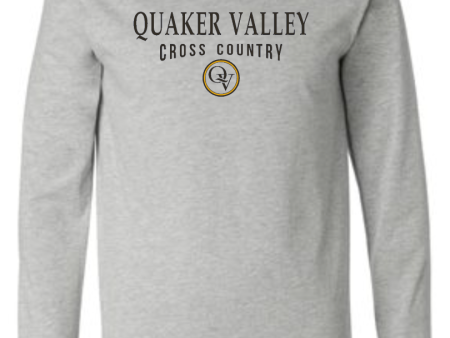 QUAKER VALLEY CROSS COUNTRY 20 21 YOUTH & ADULT LONG SLEEVE TEE -  ATHLETIC GREY Online Sale