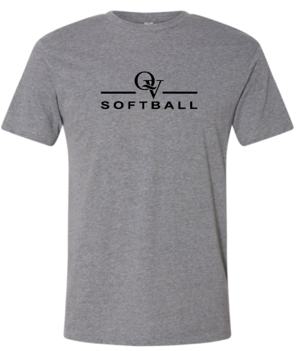 *NEW* QUAKER VALLEY SOFTBALL FINE COTTON JERSEY YOUTH & ADULT SHORT SLEEVE TEE -  BLACK OR HEATHER For Discount