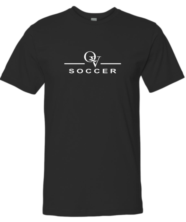 *NEW* QUAKER VALLEY SOCCER FINE COTTON JERSEY YOUTH & ADULT SHORT SLEEVE TEE -  BLACK OR HEATHER Cheap