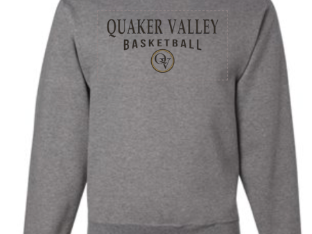 QUAKER VALLEY BASKETBALL 20 21 YOUTH & ADULT CREW NECK SWEATSHIRT - OXFORD GRAY Cheap