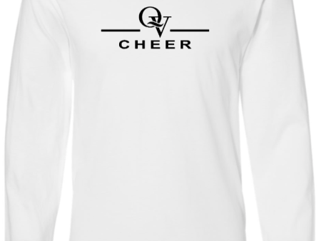 QUAKER VALLEY CHEER FINE COTTON JERSEY YOUTH & ADULT LONG SLEEVE TEE -  WHITE OR BLACK Online Hot Sale