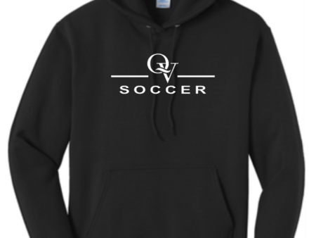 *NEW* QUAKER VALLEY SOCCER YOUTH & ADULT HOODED SWEATSHIRT - ATHLETIC HEATHER OR JET BLACK Online now