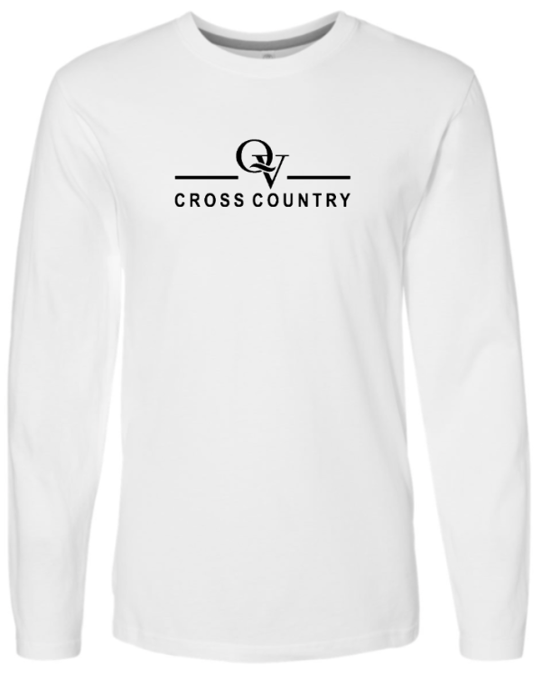 *NEW* QUAKER VALLEY CROSS COUNTRY FINE COTTON JERSEY YOUTH & ADULT LONG SLEEVE TEE -  WHITE OR BLACK For Sale