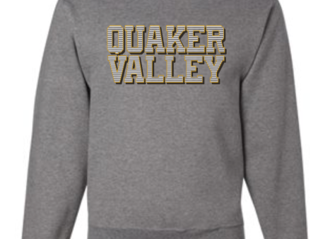 QUAKER VALLEY STRIPE DESIGN YOUTH & ADULT CREW NECK SWEATSHIRT on Sale