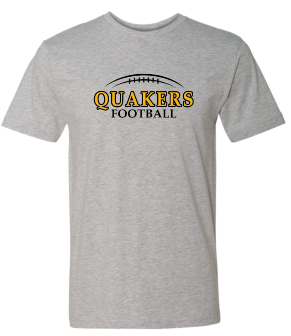 QUAKER VALLEY FOOTBALL FINE COTTON JERSEY YOUTH & ADULT SHORT SLEEVE TEE -  BLACK OR HEATHER Cheap