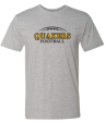 QUAKER VALLEY FOOTBALL FINE COTTON JERSEY YOUTH & ADULT SHORT SLEEVE TEE -  BLACK OR HEATHER Cheap