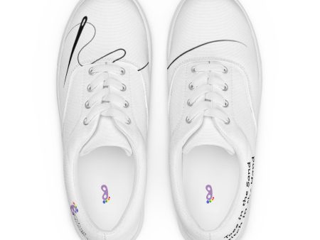 Women’s lace-up canvas shoes, white Discount