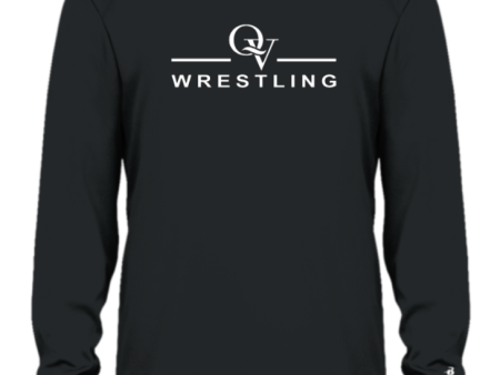 *NEW* QUAKER VALLEY WRESTLING -  YOUTH & ADULT PERFORMANCE SOFTLOCK LONG SLEEVE T-SHIRT - WHITE OR BLACK Hot on Sale