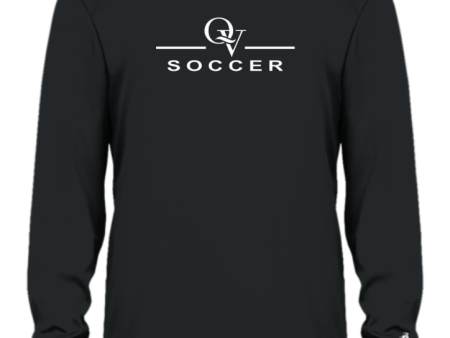 *NEW* QUAKER VALLEY SOCCER -  YOUTH & ADULT PERFORMANCE SOFTLOCK LONG SLEEVE T-SHIRT - WHITE OR BLACK For Sale