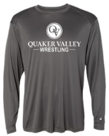 QUAKER VALLEY WRESTLING-  YOUTH & ADULT PERFORMANCE SOFTLOCK LONG SLEEVE T-SHIRT - GRAPHITE OR BLACK Sale