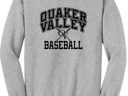 QUAKER VALLEY BASEBALL YOUTH & ADULT CREWNECK SWEATSHIRT Discount