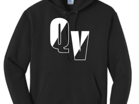 QUAKER VALLEY SPLIT LETTER YOUTH & ADULT HOODED SWEATSHIRT - JET BLACK Online Sale