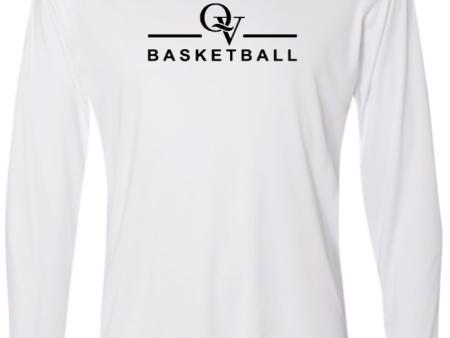 *NEW* QUAKER VALLEY BASKETBALL -  YOUTH & ADULT PERFORMANCE SOFTLOCK LONG SLEEVE T-SHIRT - WHITE OR BLACK Online Sale