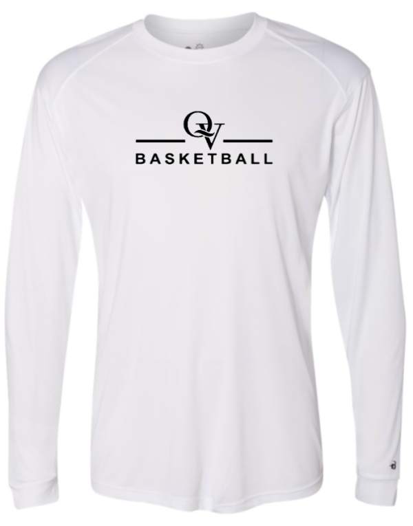 *NEW* QUAKER VALLEY BASKETBALL -  YOUTH & ADULT PERFORMANCE SOFTLOCK LONG SLEEVE T-SHIRT - WHITE OR BLACK Online Sale