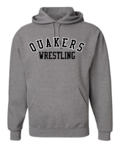 QUAKER VALLEY WRESTLING YOUTH & ADULT HOODED SWEATSHIRT - BLACK OR OXFORD GRAY Fashion