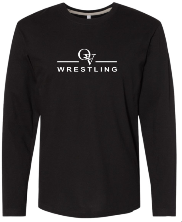 *NEW* QUAKER VALLEY WRESTLING FINE COTTON JERSEY YOUTH & ADULT LONG SLEEVE TEE -  WHITE OR BLACK Cheap