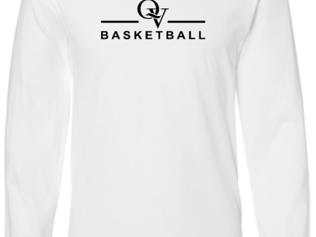 *NEW* QUAKER VALLEY BASKETBALL FINE COTTON JERSEY YOUTH & ADULT LONG SLEEVE TEE -  WHITE OR BLACK Cheap