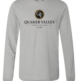 QUAKER VALLEY YOUTH & ADULT LONG SLEEVE TRI-BLEND TSHIRT - GREY Discount