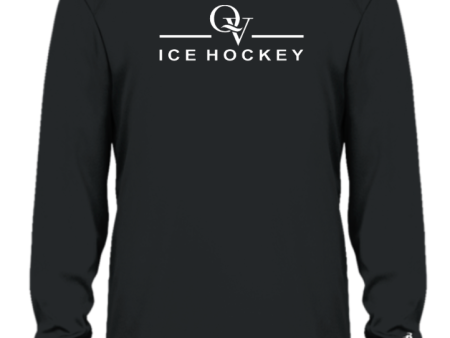 *NEW* QUAKER VALLEY ICE HOCKEY -  YOUTH & ADULT PERFORMANCE SOFTLOCK LONG SLEEVE T-SHIRT - WHITE OR BLACK Supply