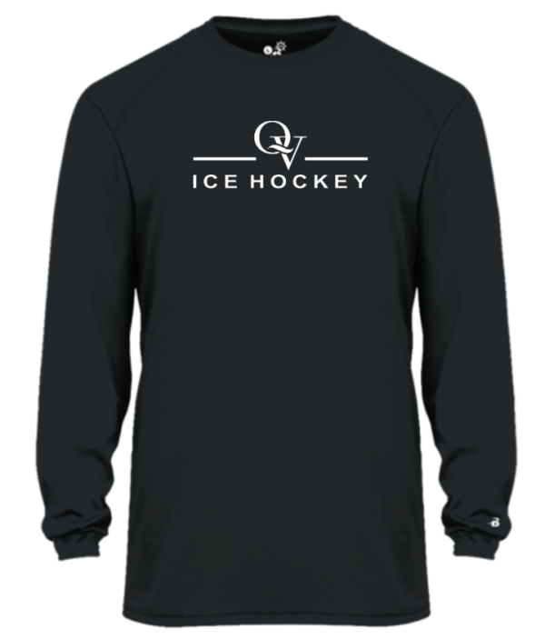 *NEW* QUAKER VALLEY ICE HOCKEY -  YOUTH & ADULT PERFORMANCE SOFTLOCK LONG SLEEVE T-SHIRT - WHITE OR BLACK Supply