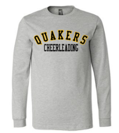 QUAKER VALLEY CHEER YOUTH & ADULT LONG SLEEVE TEE Online Hot Sale