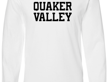 QUAKER VALLEY FINE COTTON JERSEY YOUTH & ADULT LONG SLEEVE TEE -  WHITE OR BLACK on Sale