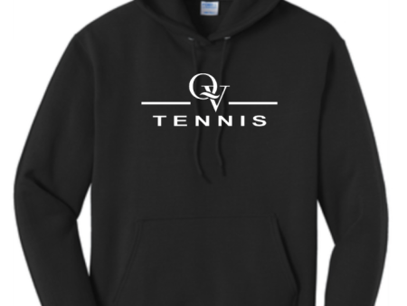 *NEW* QUAKER VALLEY TENNIS YOUTH & ADULT HOODED SWEATSHIRT - ATHLETIC HEATHER OR JET BLACK Online