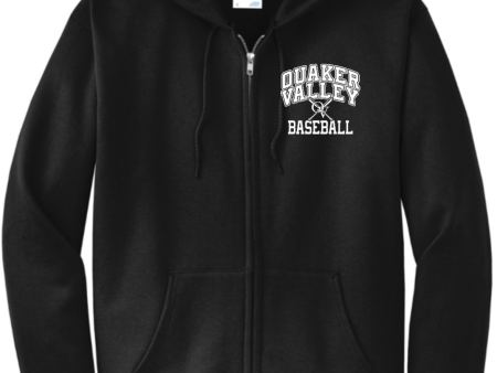 QUAKER VALLEY BASEBALL ADULT FULL-ZIP SWEATSHIRT For Sale