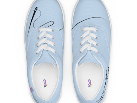 Women’s lace-up canvas shoes, blue Cheap