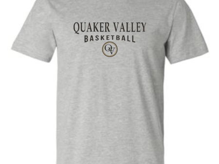 QUAKER VALLEY BASKETBALL 20 21 YOUTH & ADULT SHORT SLEEVE T-SHIRT - ATHLETIC GRAY For Cheap