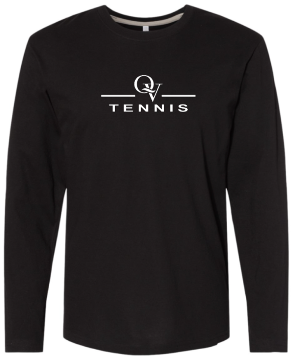 *NEW* QUAKER VALLEY TENNIS FINE COTTON JERSEY YOUTH & ADULT LONG SLEEVE TEE -  WHITE OR BLACK on Sale