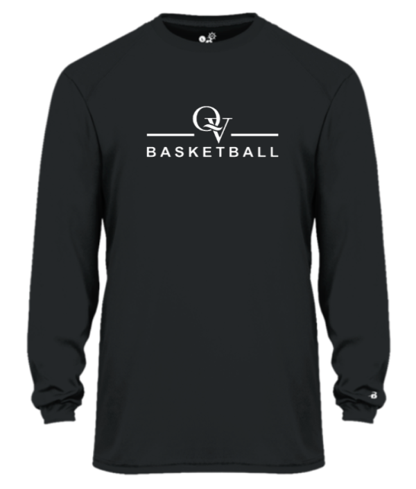 *NEW* QUAKER VALLEY BASKETBALL -  YOUTH & ADULT PERFORMANCE SOFTLOCK LONG SLEEVE T-SHIRT - WHITE OR BLACK Online Sale