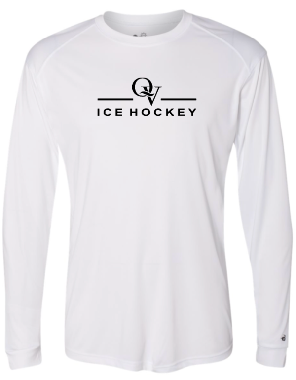 *NEW* QUAKER VALLEY ICE HOCKEY -  YOUTH & ADULT PERFORMANCE SOFTLOCK LONG SLEEVE T-SHIRT - WHITE OR BLACK Supply