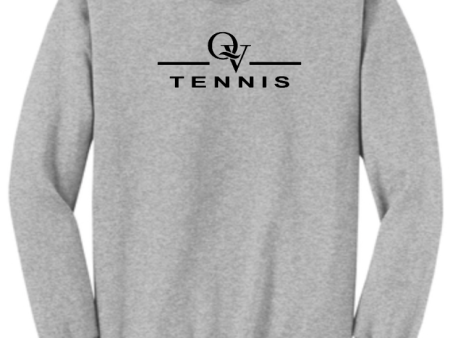 *NEW* QUAKER VALLEY TENNIS YOUTH & ADULT CREWNECK SWEATSHIRT - ATHLETIC HEATHER OR JET BLACK For Sale